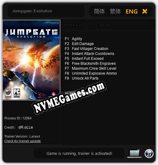 Jumpgate: Evolution: Trainer +9 [v1.4]