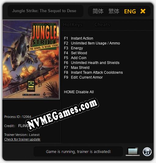 Treinador liberado para Jungle Strike: The Sequel to Desert Strike [v1.0.6]