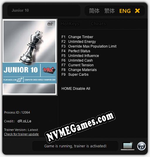 Junior 10: Cheats, Trainer +9 [dR.oLLe]