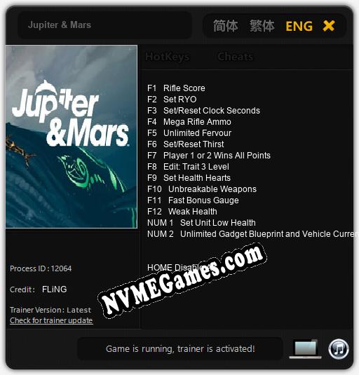 Jupiter & Mars: Cheats, Trainer +14 [FLiNG]