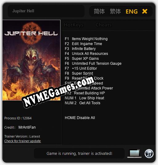 Jupiter Hell: Trainer +14 [v1.8]