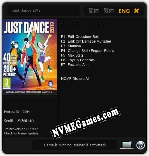 Just Dance 2017: Treinador (V1.0.58)