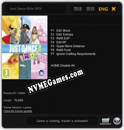 Treinador liberado para Just Dance Kids 2014 [v1.0.9]