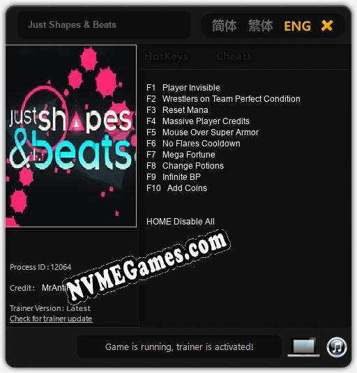 Just Shapes & Beats: Cheats, Trainer +10 [MrAntiFan]