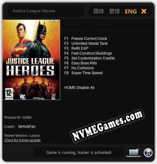 Treinador liberado para Justice League Heroes [v1.0.9]
