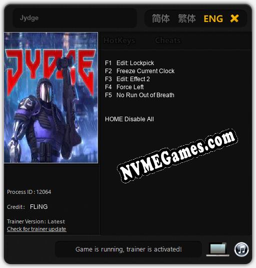 Jydge: Trainer +5 [v1.2]