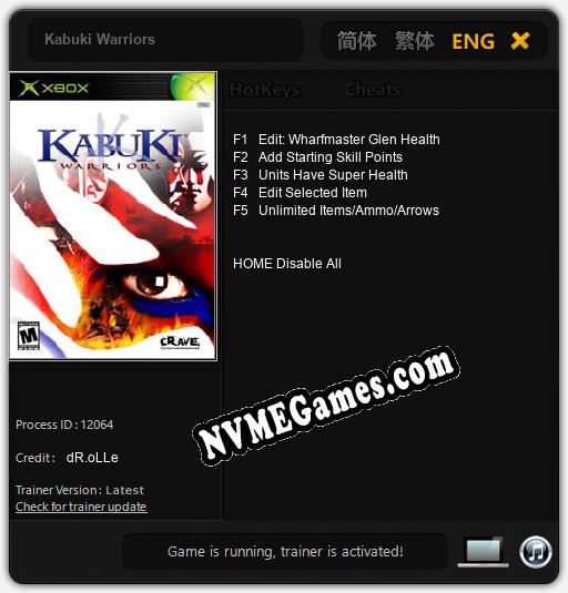 Treinador liberado para Kabuki Warriors [v1.0.5]