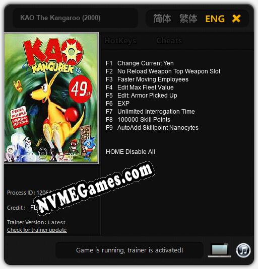 KAO The Kangaroo (2000): Trainer +9 [v1.8]