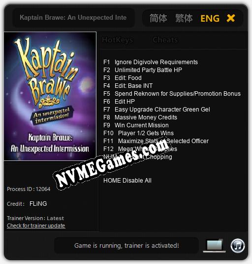 Treinador liberado para Kaptain Brawe: An Unexpected Intermission! [v1.0.5]