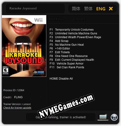 Karaoke Joysound: Trainer +11 [v1.9]