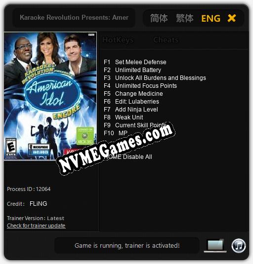 Karaoke Revolution Presents: American Idol Encore: Treinador (V1.0.31)