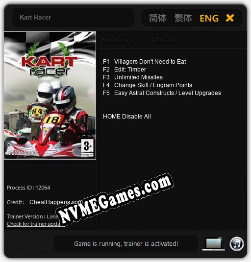 Treinador liberado para Kart Racer [v1.0.5]