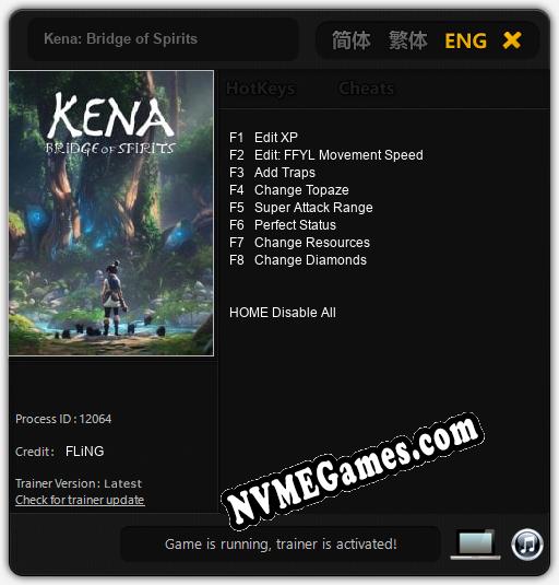 Kena: Bridge of Spirits: Treinador (V1.0.49)