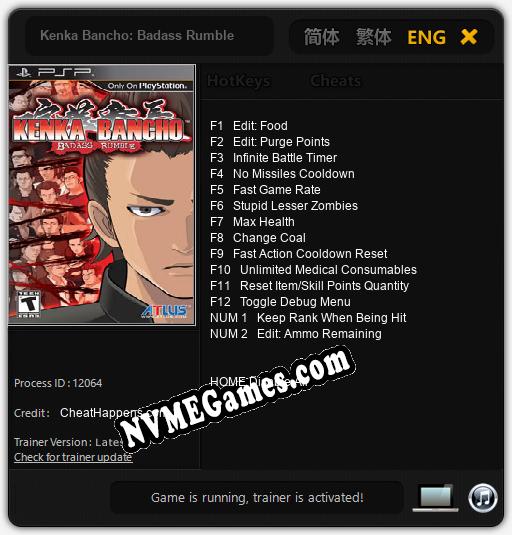 Treinador liberado para Kenka Bancho: Badass Rumble [v1.0.9]