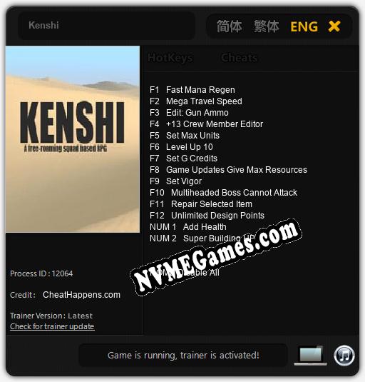 Kenshi: Trainer +14 [v1.3]