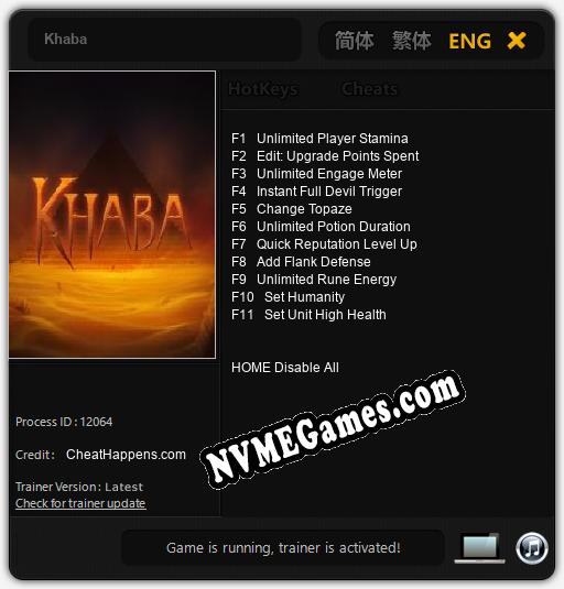 Khaba: Cheats, Trainer +11 [CheatHappens.com]