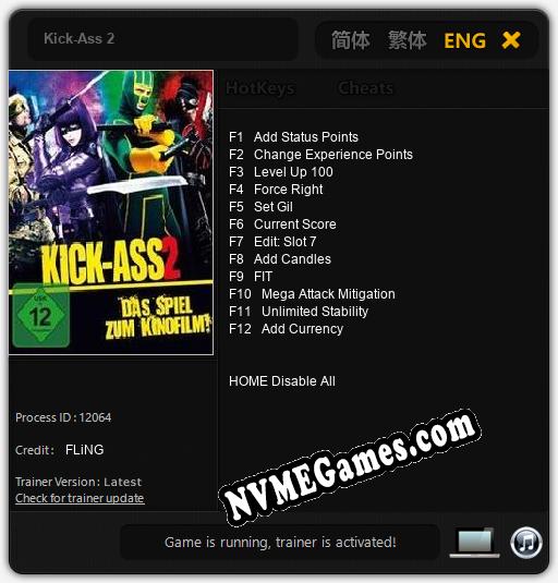 Kick-Ass 2: Cheats, Trainer +12 [FLiNG]