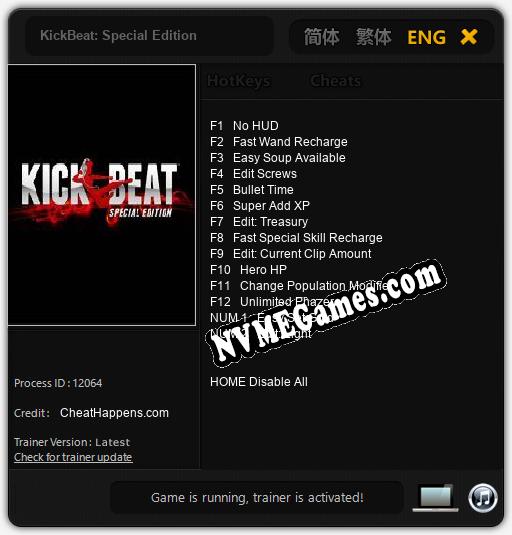 Treinador liberado para KickBeat: Special Edition [v1.0.1]