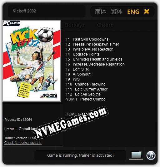 Kickoff 2002: Trainer +13 [v1.9]