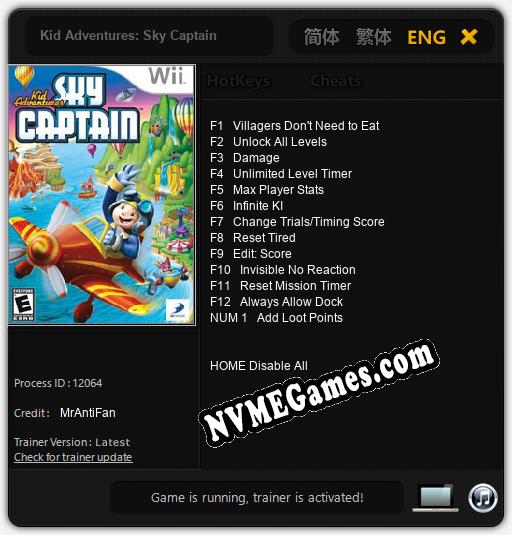 Kid Adventures: Sky Captain: Cheats, Trainer +13 [MrAntiFan]