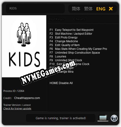 KIDS: Trainer +12 [v1.5]