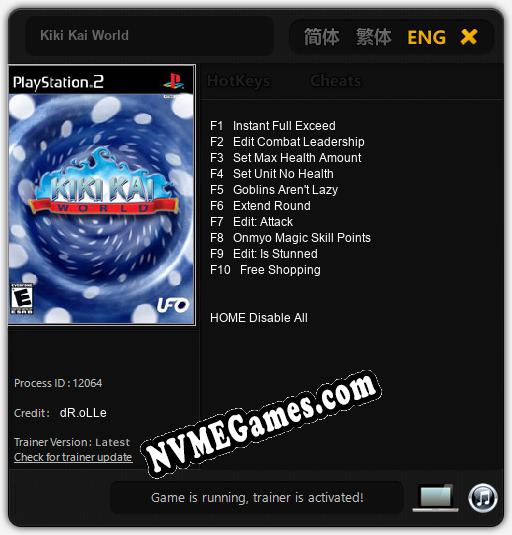 Treinador liberado para Kiki Kai World [v1.0.5]