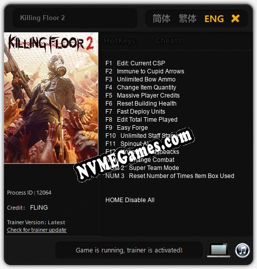 Killing Floor 2: Trainer +15 [v1.2]