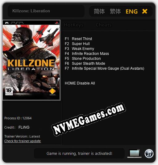 Killzone: Liberation: Treinador (V1.0.9)