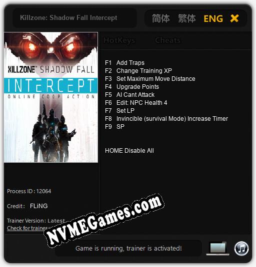 Killzone: Shadow Fall Intercept: Cheats, Trainer +9 [FLiNG]