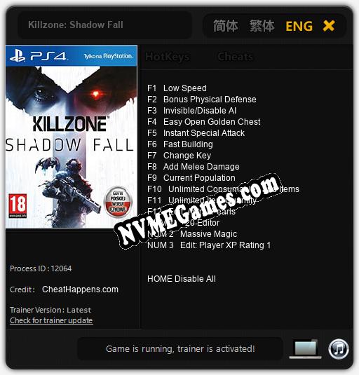 Killzone: Shadow Fall: Treinador (V1.0.84)