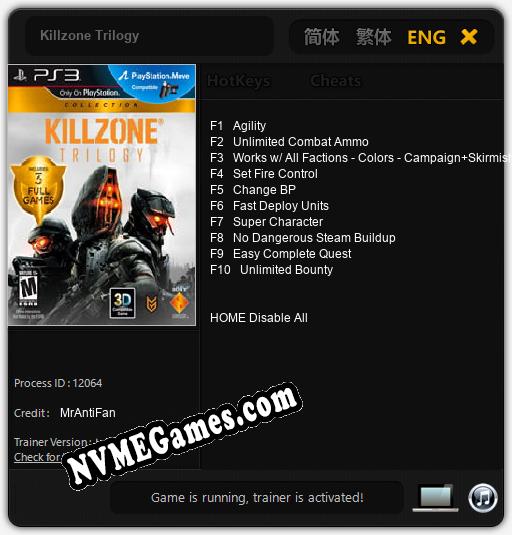 Killzone Trilogy: Trainer +10 [v1.3]