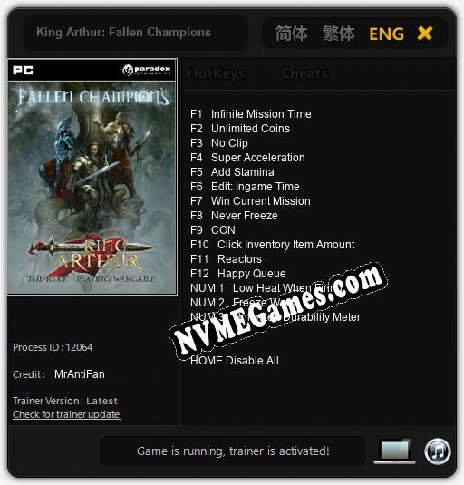 King Arthur: Fallen Champions: Cheats, Trainer +15 [MrAntiFan]