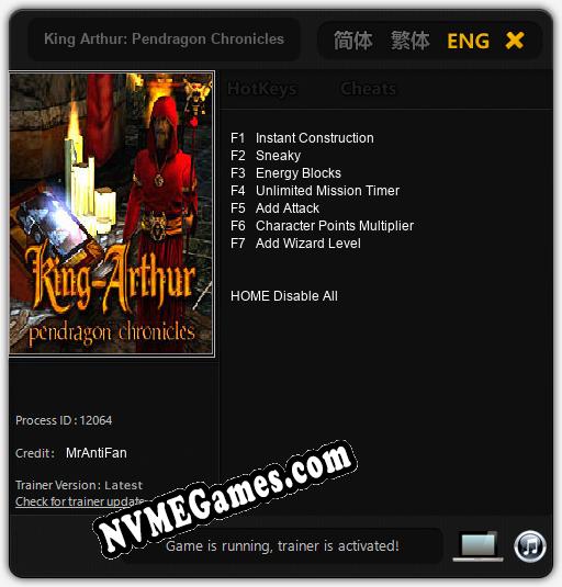 King Arthur: Pendragon Chronicles: Cheats, Trainer +7 [MrAntiFan]