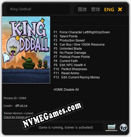 King Oddball: Cheats, Trainer +12 [dR.oLLe]