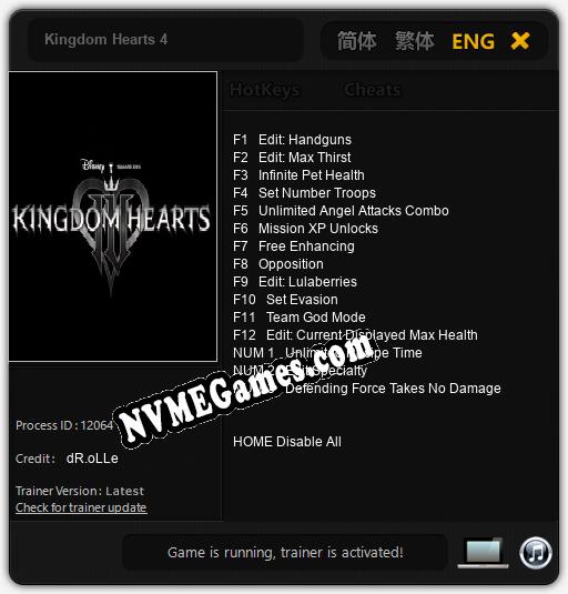 Treinador liberado para Kingdom Hearts 4 [v1.0.7]