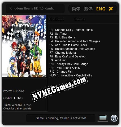 Kingdom Hearts HD 1.5 Remix: Trainer +13 [v1.7]