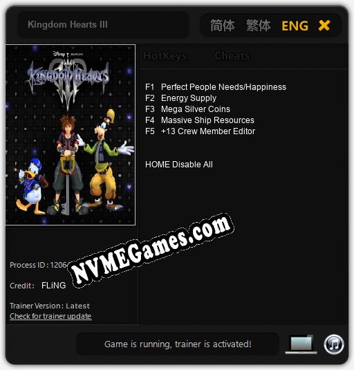 Kingdom Hearts III: Trainer +5 [v1.4]