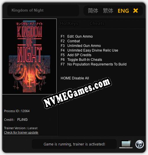 Kingdom of Night: Cheats, Trainer +7 [FLiNG]