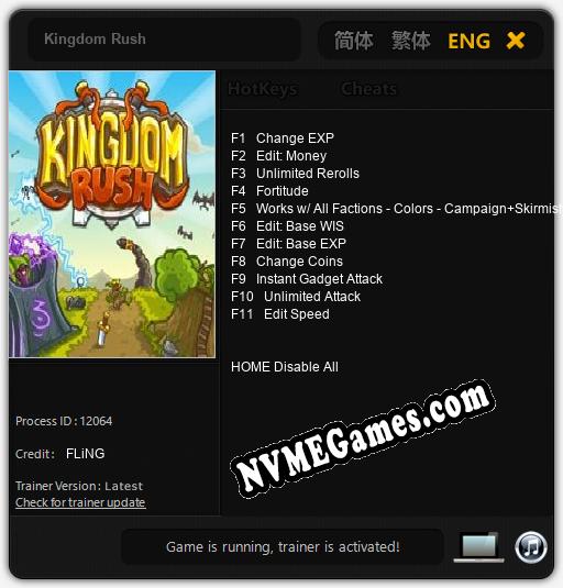 Kingdom Rush: Treinador (V1.0.38)