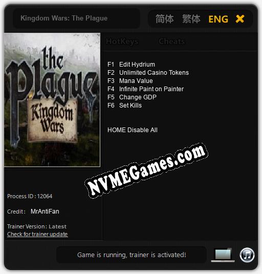 Kingdom Wars: The Plague: Trainer +6 [v1.1]