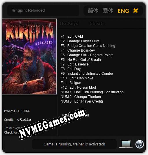 Kingpin: Reloaded: Cheats, Trainer +15 [dR.oLLe]