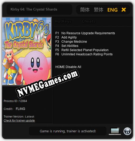 Treinador liberado para Kirby 64: The Crystal Shards [v1.0.5]