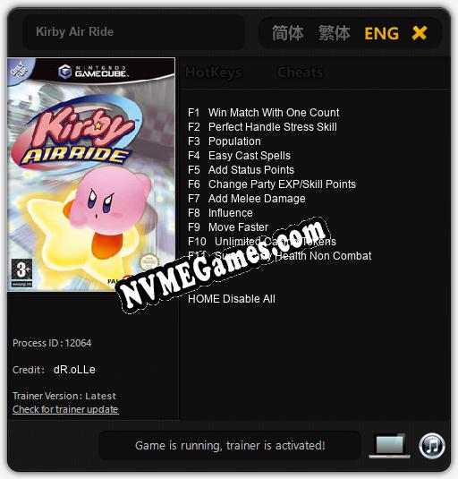 Kirby Air Ride: Cheats, Trainer +11 [dR.oLLe]