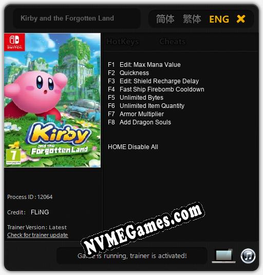 Kirby and the Forgotten Land: Cheats, Trainer +8 [FLiNG]