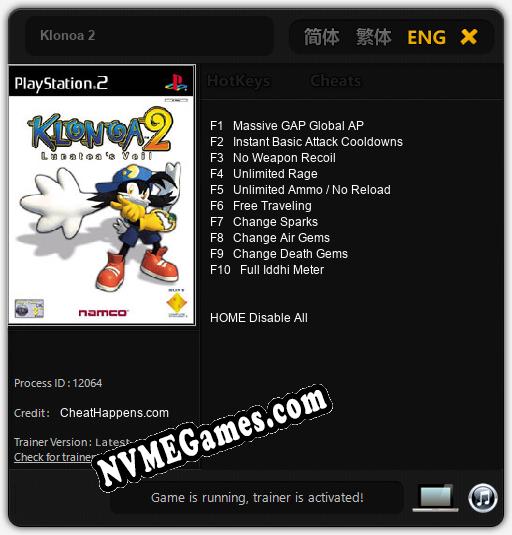 Klonoa 2: Cheats, Trainer +10 [CheatHappens.com]