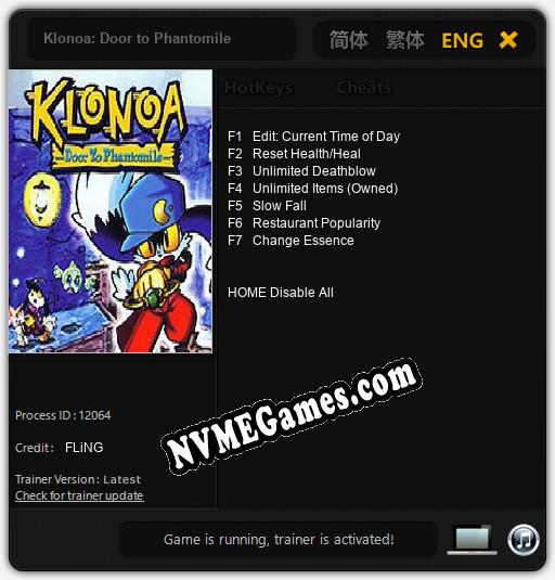 Klonoa: Door to Phantomile: Cheats, Trainer +7 [FLiNG]