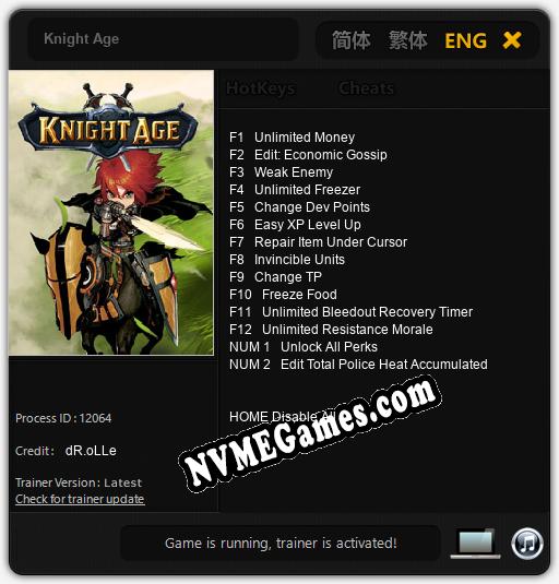 Knight Age: Treinador (V1.0.80)