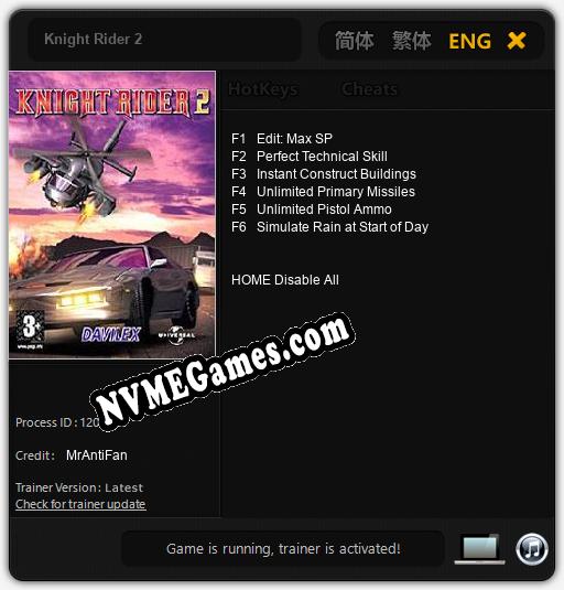 Knight Rider 2: Trainer +6 [v1.8]