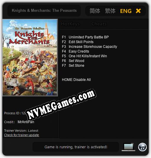 Treinador liberado para Knights & Merchants: The Peasants Rebellion [v1.0.5]