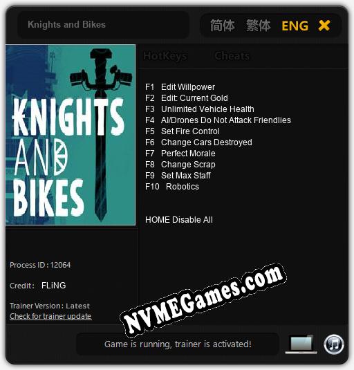 Knights and Bikes: Cheats, Trainer +10 [FLiNG]